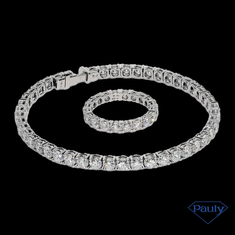 Diamanten Riviere Ring und Armband