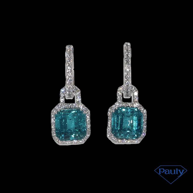 Paraiba Turmalin Ohrringe mit Brillanten