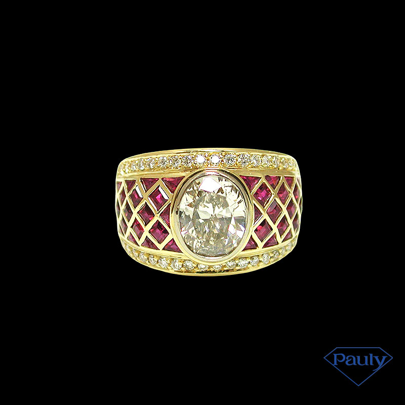 Diamnt Ring mit Rubin und Brillianten